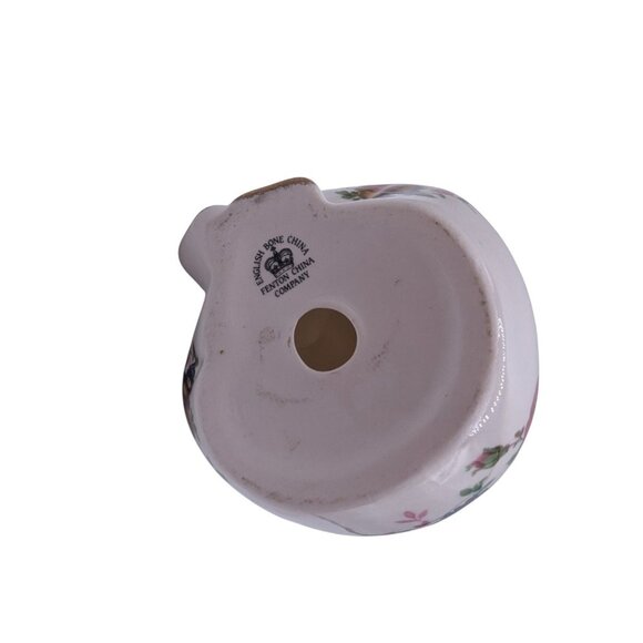 Vintage English Bone China Floral Sitting Frog by Fenton China Co - Picture 6 of 10